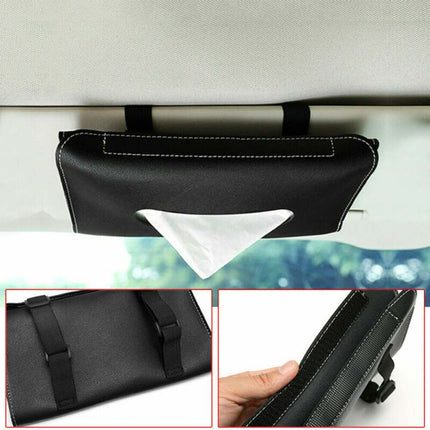 Universal Sun Visor Tissue Box Holder for Car - Strapped Napkin Dispenser Accessory