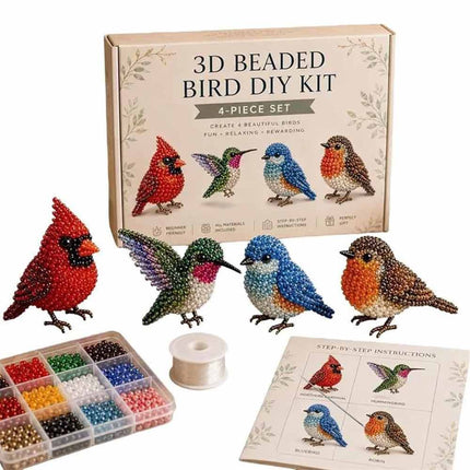 3D Beaded Animal DIY Kit Cute Bead Embroidery Handmade Craft Set