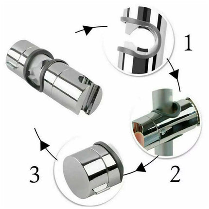 Adjustable Shower Riser Rail Holder & Hose Slider Clamp