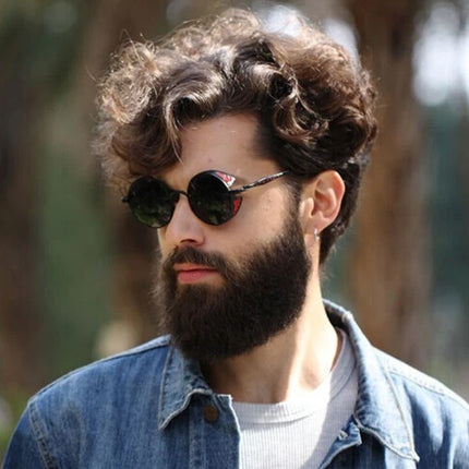 Steampunk Polarized Sunglasses UV400 Retro Round Driving Glasses for Men Women