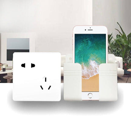 4Pcs Wall Mounted Remote Control Storage Rack & Phone Holder Home Decor