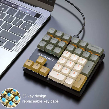 33-Key Left-Hand Mini Keyboard, PBT Keycaps, Plug & Play Keypad