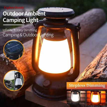 Solar & USB Rechargeable LED Camping Lantern for Tent Hiking Outdoor