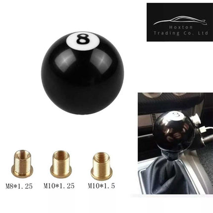 8-Ball Pool Billiard Shift Knob with Brass Inserts - Universal Manual Gear Stick for Most Cars