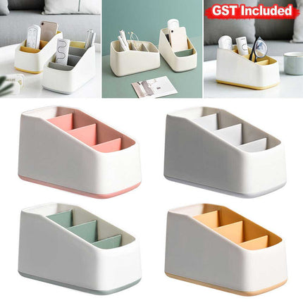 3 Grid Desktop TV Remote Control Holder Storage Box - Table Organizer Tidy Case for Living Room