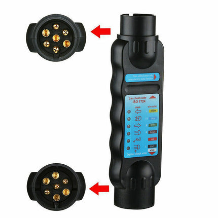 7-Pin Trailer Light Tester - Tow Bar Socket Circuit Diagnostic Tool for Caravans & Trailers