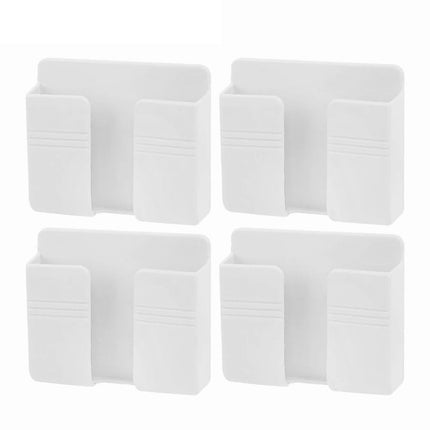 4Pcs Wall Mounted Remote Control Storage Rack & Phone Holder Home Decor