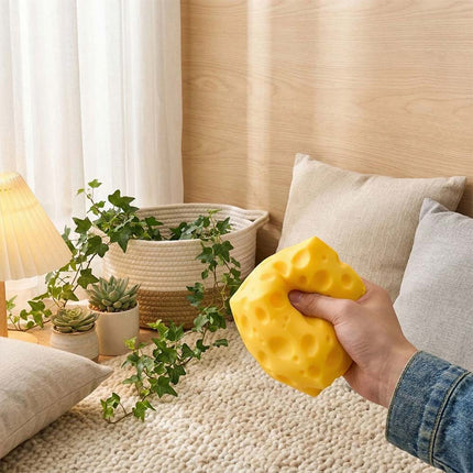 Soft Squishy Cheese Stress Relief Toy - Simulation Food Shape, Novelty Decompression Gift