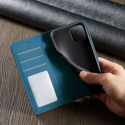 Premium Leather Magnetic Flip Wallet Case for iPhone 17