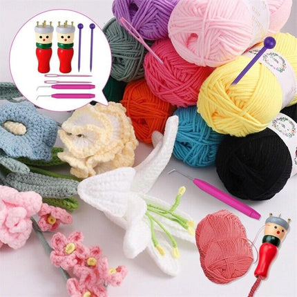 Wooden Spool Knitting Doll Set – French Knitting Tool Kit for Beginners