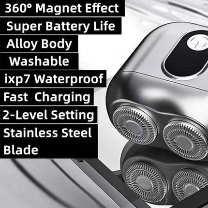 Portable Cordless Rotary Shaver Wet & Dry High Speed for Travel & Beard