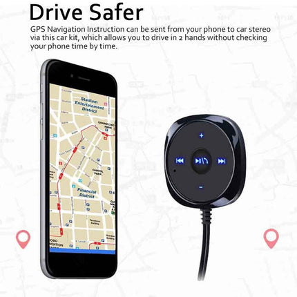 Bluetooth Car Adapter for Aux - 5.0 Receiver with USB Charger, Hands-Free Car Kit