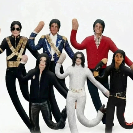 6Pcs 28cm Michael Jackson Plush Figure Doll Abstract Joint Mobility Toy