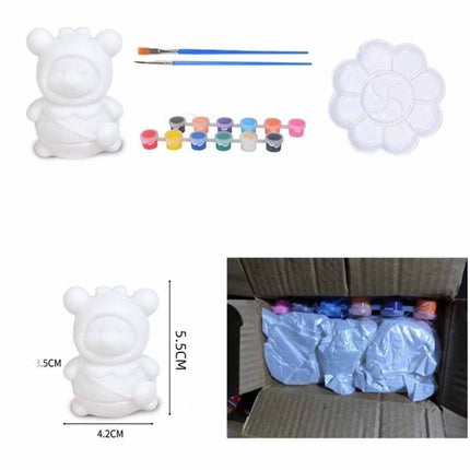10-Pack Paint Your Own Bear Decorations Arts & Crafts DIY Kit for Kids Family