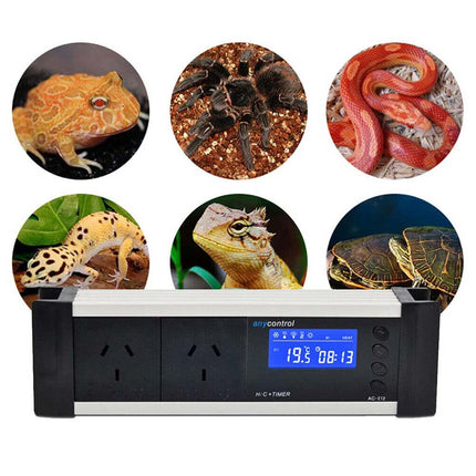 LCD Digital Day/Night Timer Temperature Thermostat for Reptile Aquarium