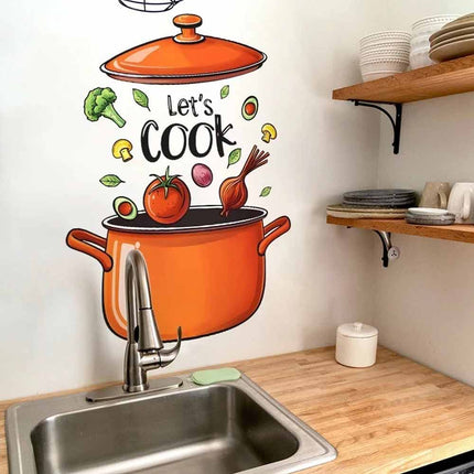 Cartoon Kitchen Wall Sticker Removable Self-Adhesive Vinyl Decor