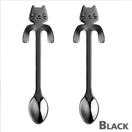 Cute Cat Spoon Stainless Steel Teaspoon for Tea, Ice Cream, Dessert - Cartoon Tableware