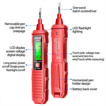 Non Contact Voltage Tester Pen AC Electric Detector Sensor 12V-300V with Sound Light Alarm