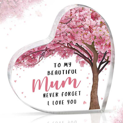 Handmade Love Heart Acrylic Decor Gift for Mom – 10x10cm