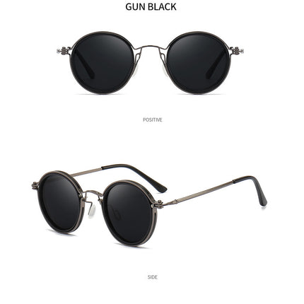 Pilot Polarized Sunglasses Round Metal Frame for Women Men Driving