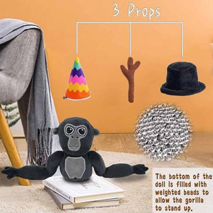 Short Plush Gorilla Monkey Stuffed Animal Toy Doll Gift for Kids