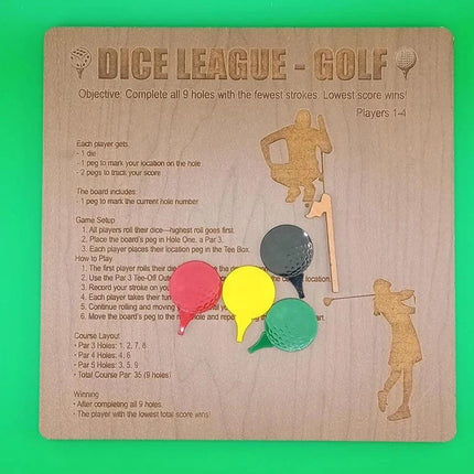 Wooden Mini Tabletop Dice Golf Game Fun Challenging Board Game
