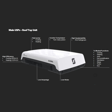 Eberspächer Breezonic 3.5kW RV Air Conditioner | Reverse Cycle Heat Pump | Inverter Compressor