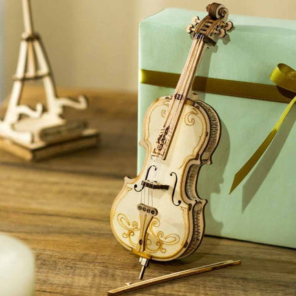 3D Wooden Cello Scale Model DIY Laser Cut Puzzle Kit