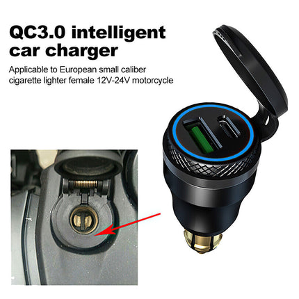 Motorcycle Dual USB Charger Hella DIN Type-C Plug Socket for BMW Ducati