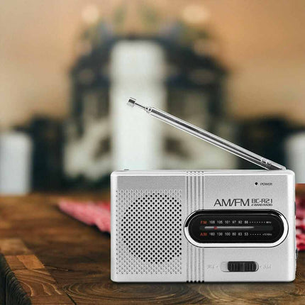 Portable Mini Pocket AM/FM Radio with Built-in Speaker Stereo Battery Powered