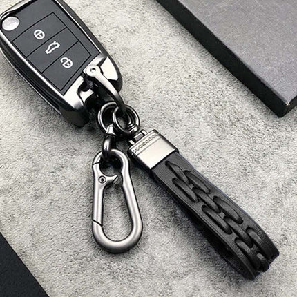 Genuine Leather Stylish Keyring for Car Keys and Keychain – Durable & Elegant Holder