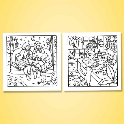Bold & Easy Cozy Girl and Friends Coloring Book – Adult Relaxation Patterns