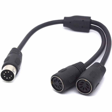 7-Pin Male to Dual 7-Pin Female DIN Y Splitter Stereo Cable