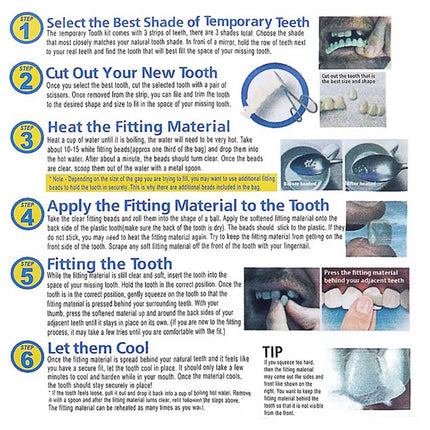 Flex Comfort Fit Temporary Teeth Replacement Top Repair Kit