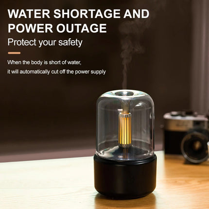 Black Vintage USB Aroma Diffuser & Humidifier, 120ml