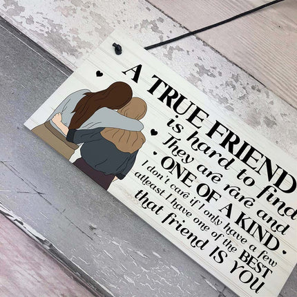 Wooden Friend Gift True Friend Wall Decor for Her Christmas Birthday