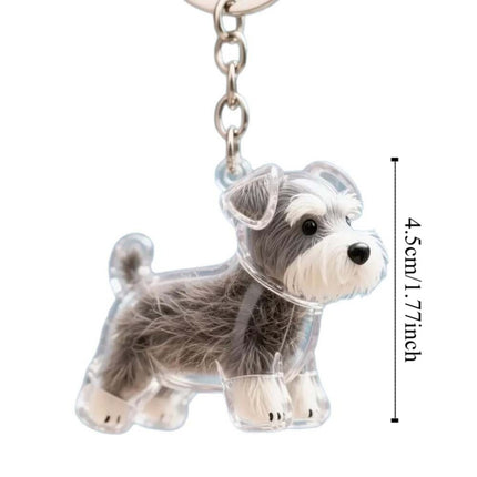 3Pcs Dog Fur Storage Keychain Hanging Puppy Hair Pendant DIY Keyring