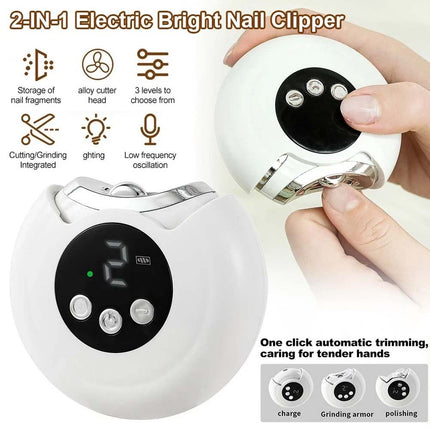 Rechargeable Electric Nail Clipper & File Safe Automatic Trimmer Cutter