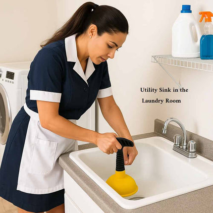 Compact Mini Sink & Drain Plunger Unclogger for Bathroom Kitchen Shower
