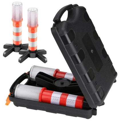 2 Pack LED Road Flares, Magnetic Base Emergency Warning Beacon Strobe Lights for Roadside & Accidents