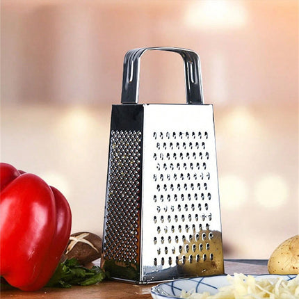 4-Sided Box Cheese Grater, Stainless Steel 8 Inch Veggie Slicer Cutter