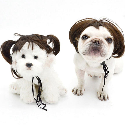 Adjustable Funny Pet Wig for Cats & Dogs Cosplay Headdress Props
