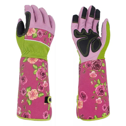 Women’s Thorn Proof Leather Gauntlet Gloves - Long Sleeve Garden