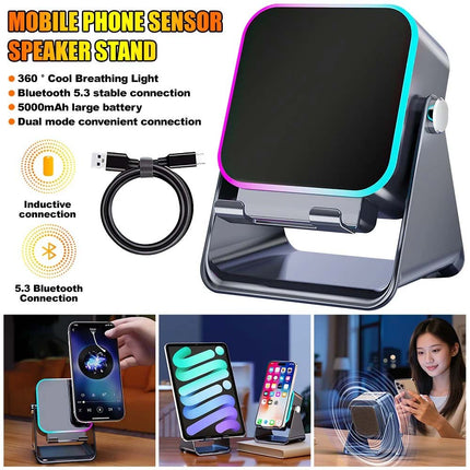 Mini 5-in-1 Wireless Induction Speaker & Phone Stand with Bluetooth