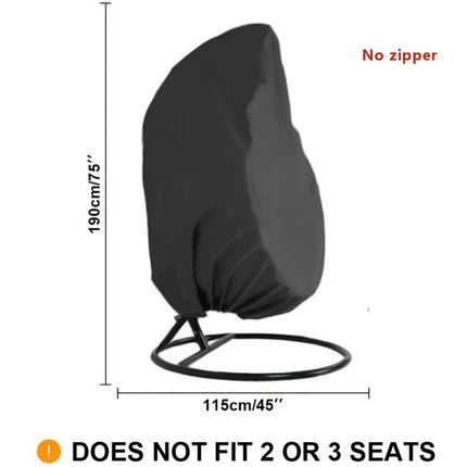 210D Waterproof Oxford Outdoor Hanging Egg Chair Cover – Heavy Duty Dust & Rain Protection, Universal Fit for Patio Garden