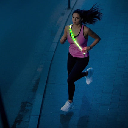 Flashing LED Reflective Safety Sash Belt for Night Walking Gear