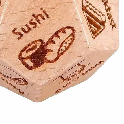 Food Decision Dice 12-Sided Wooden Takeaway Game for Date Night Ideas