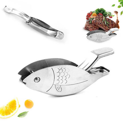 Fish-Shaped Stainless Steel Manual Lemon Squeezer – Citrus Juicer for Lime & Lemon