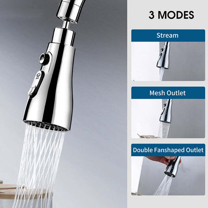 360° Swivel Faucet Sprayer Head, 3-Mode Nozzle Replacement