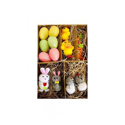Easter Carrot Egg Bunny Chick Decor Set | Plastic & Felt Party Supplies